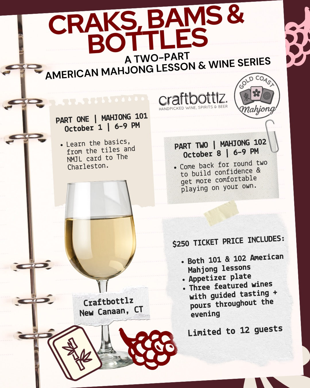 10/1 and 10/8: Craftbottlz Mahjong 101/102 Class