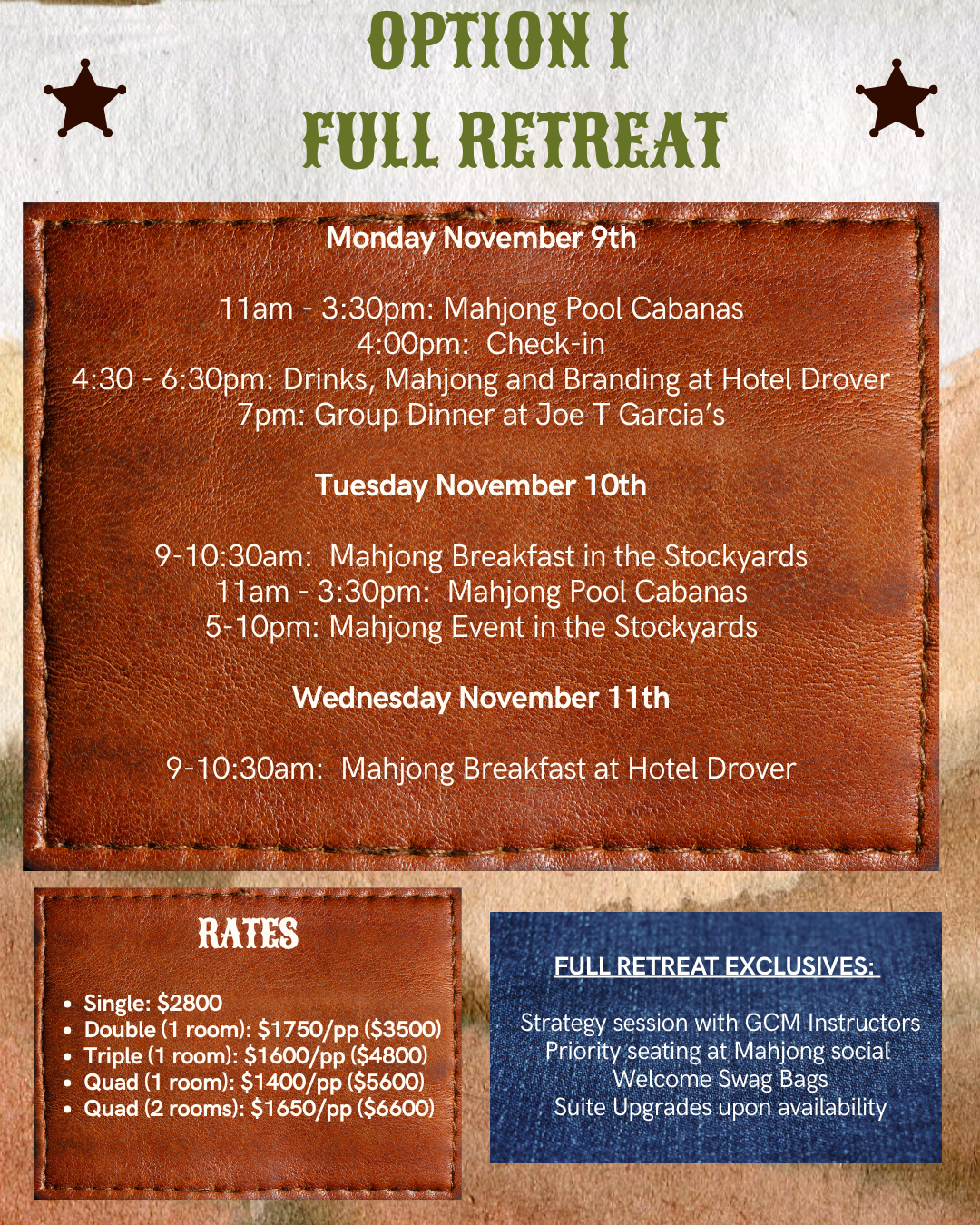 November 9-11 - Gold Coast Mahjong - Fort Worth, TX Mahjong Experience at Hotel Drover