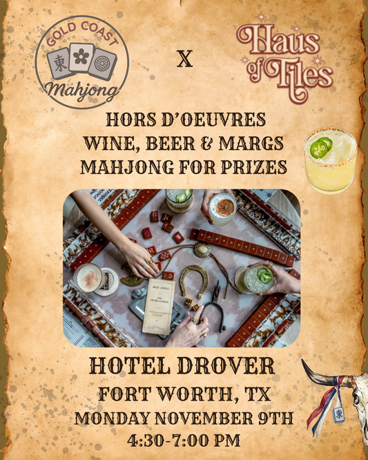 11/10/26 - Gold Coast Mahjong x Haus of Tiles Event at Hotel Drover