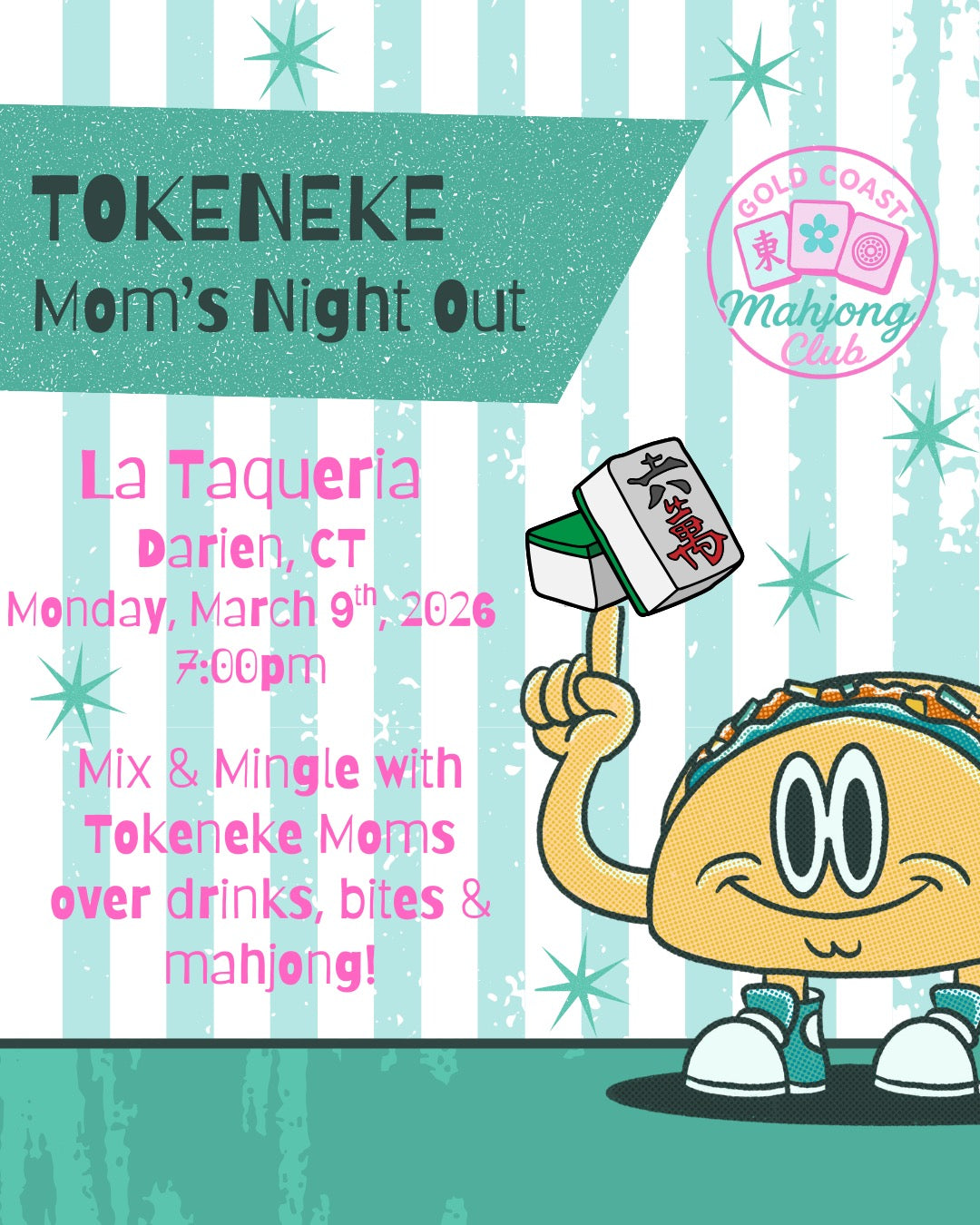 Tokenene 3/9/26: Tokeneke Elementary - Moms Night Out – Gold Coast Mahjong Club